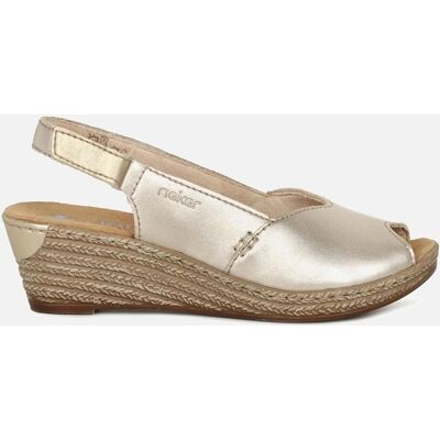 Rieker 62462-90 Χρυσά σανδάλια με πλαϊνή φτέρνα - Sandals Rieker 62462-90 Χρυσά σανδάλια με πλαϊνή φτέρνα - Sandals