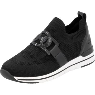 Remonte Knitup 221 Chaussures Slip-On Sportives Noires - Baskets - Publicité Remonte Knitup 221 Chaussures Slip-On Sportives Noires - Baskets - Publicité
