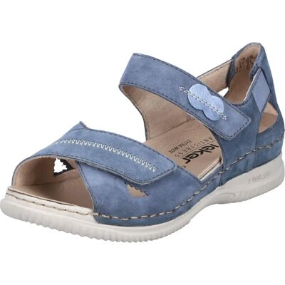 Sandalia para mujer Rieker azul V7474-10 cierre de velcro cómodo ancho H Sandalia para mujer Rieker azul V7474-10 cierre de velcro cómodo ancho H