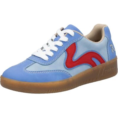 Zapatilla deportiva vegana RIEKER - Bajo, Estilo retro, Azul-Rojo, Talla 36 Zapatilla deportiva vegana RIEKER - Bajo, Estilo retro, Azul-Rojo, Talla 36