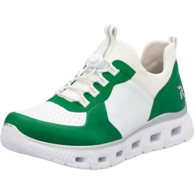 RIEKER Gröna-Vita Veganska Slip-On Sneakers - Sko RIEKER Gröna-Vita Veganska Slip-On Sneakers - Sko