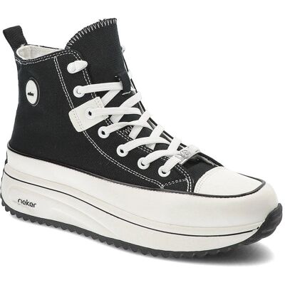 RIEKER 90010-00 00 Wegańskie sneakers czarno-białe - Sneakers RIEKER 90010-00 00 Wegańskie sneakers czarno-białe - Sneakers