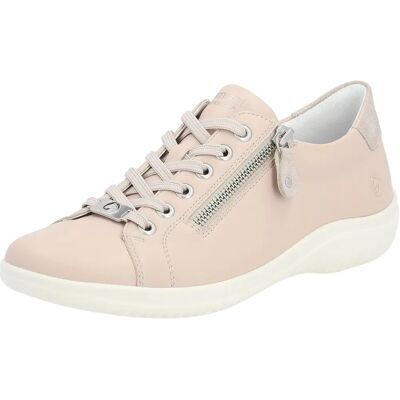 Remonte Pink Leather Trainers - Zipper & Lace-up Comfort Shoes Remonte Pink Leather Trainers - Zipper & Lace-up Comfort Shoes