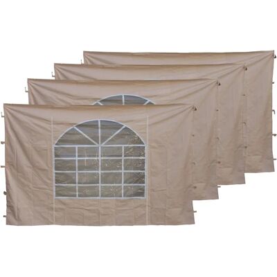 QUICK STAR Pannelli Laterali - 4 Finestre in PVC Beige 300x193cm QUICK STAR Pannelli Laterali - 4 Finestre in PVC Beige 300x193cm