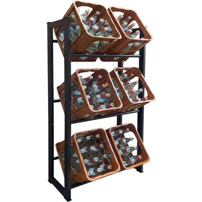 QUICK-STAR Étagère métallique - Noire - 71x30x140cm - Solide rangement pour boissons - Publicité QUICK-STAR Étagère métallique - Noire - 71x30x140cm - Solide rangement pour boissons - Publicité