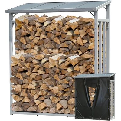 Estante de leña de aluminio Quick Star - Almacenamiento a prueba de clima para 1,6 m³ Estante de leña de aluminio Quick Star - Almacenamiento a prueba de clima para 1,6 m³
