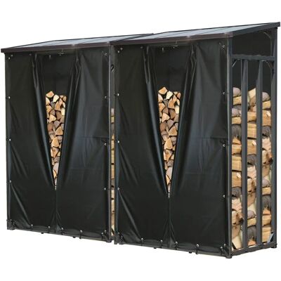 QUICK STAR Scaffale legna da ardere - Struttura in acciaio e alluminio - 130x70x185cm QUICK STAR Scaffale legna da ardere - Struttura in acciaio e alluminio - 130x70x185cm