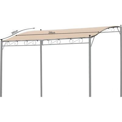 QUICK STAR - Capa para pérgola - 250x300cm - Bege - À prova d'água QUICK STAR - Capa para pérgola - 250x300cm - Bege - À prova d'água