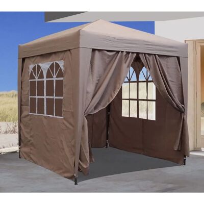 Quick-Star Gazebo Pieghevole da Giardino - 2x2m Beige con 4 Pareti Quick-Star Gazebo Pieghevole da Giardino - 2x2m Beige con 4 Pareti