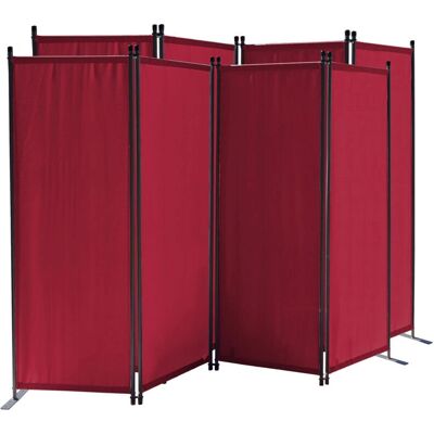 Quick-Star Paravent 220x165 cm 4-Part - tessuto rosso rubino - cornice grafite - divisorio Quick-Star Paravent 220x165 cm 4-Part - tessuto rosso rubino - cornice grafite - divisorio