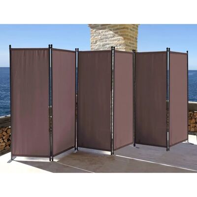 Quick Star - Paravento 6 parti - 340x165cm Grigio-Marrone Quick Star - Paravento 6 parti - 340x165cm Grigio-Marrone