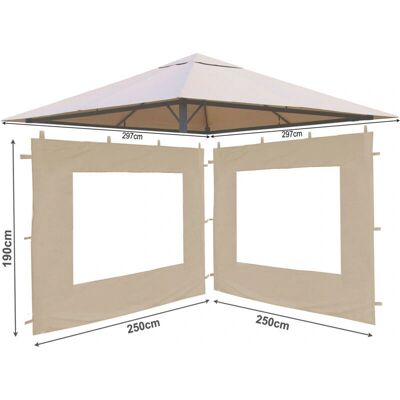 QUICK STAR - Gazebo 3x3 - Beige - Dach-Erneuerungsset QUICK STAR - Gazebo 3x3 - Beige - Dach-Erneuerungsset