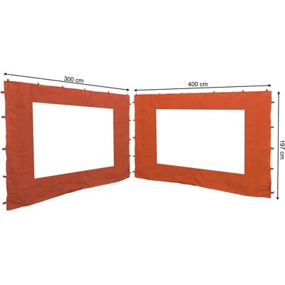 QUICK STAR Pareti Laterali per Gazebo - 2 Pannelli con Finestra - 3x4m QUICK STAR Pareti Laterali per Gazebo - 2 Pannelli con Finestra - 3x4m