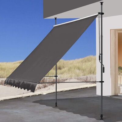 Toldo Vertical en gris QUICK STAR - 250x130cm, Ajustable, Fácil de instalar Toldo Vertical en gris QUICK STAR - 250x130cm, Ajustable, Fácil de instalar
