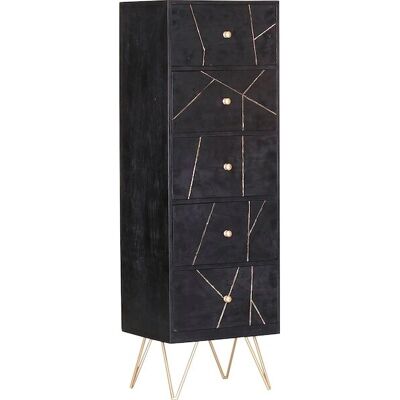 GUTMANN FACTORY Scan Sideboard - 5 Schubladen, Schwarz, Modern GUTMANN FACTORY Scan Sideboard - 5 Schubladen, Schwarz, Modern