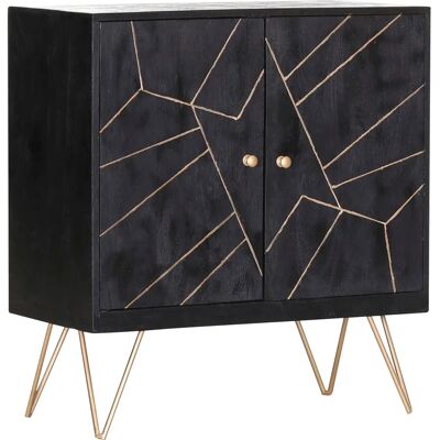 GUTMANN FACTORY Scan Schwarzer Sideboard mit Goldakzenten - Sideboard GUTMANN FACTORY Scan Schwarzer Sideboard mit Goldakzenten - Sideboard