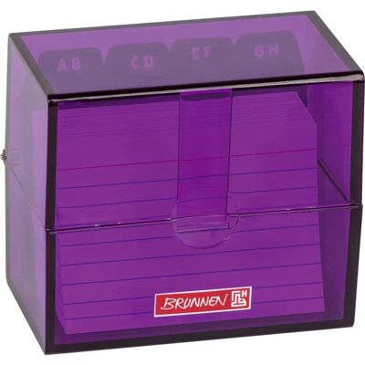 Boîte de Rangement Violet Brunnen - Cartes Index A8 & Registre Boîte de Rangement Violet Brunnen - Cartes Index A8 & Registre