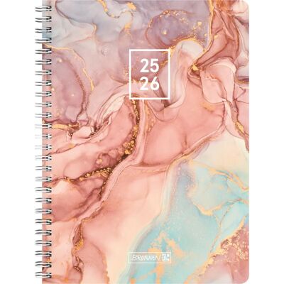 BRUNNEN Pastel Marble Diák-naptár - 2025/2026 - A5, Műanyag BRUNNEN Pastel Marble Diák-naptár - 2025/2026 - A5, Műanyag