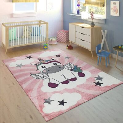 PACO HOME Cosmo 395 Tappeto per Bambini Rosa - Morbido e Accogliente PACO HOME Cosmo 395 Tappeto per Bambini Rosa - Morbido e Accogliente