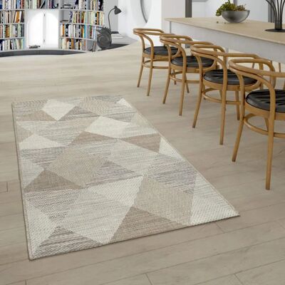 PACO HOME Kortrijk 743 - Tappeto piatto beige per interno e esterno PACO HOME Kortrijk 743 - Tappeto piatto beige per interno e esterno