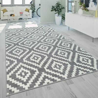 PACO HOME Tappeto Grigio Bianco Pelo Corto - Tappeto PACO HOME Tappeto Grigio Bianco Pelo Corto - Tappeto