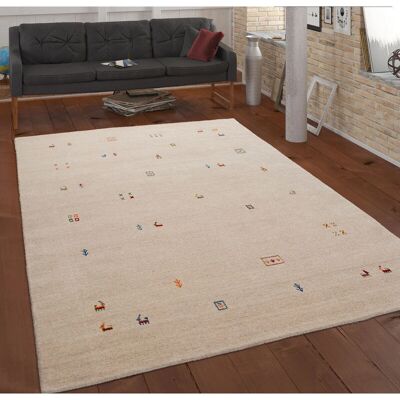 Alfombra de Lana Hecha a Mano PACO HOME - Patrón Geométrico Étnico - 120x170 cm Alfombra de Lana Hecha a Mano PACO HOME - Patrón Geométrico Étnico - 120x170 cm
