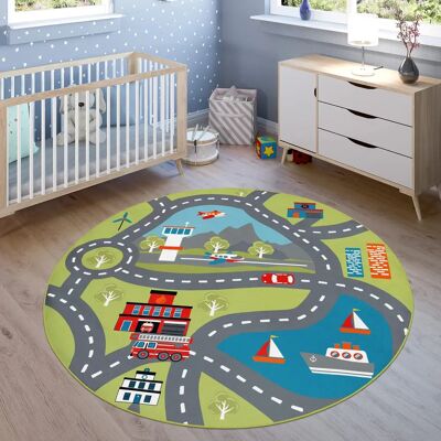 Tappeto per bambini PACO HOME Bino 562 - Rotondo, 200cm, Motivo aeroporto Tappeto per bambini PACO HOME Bino 562 - Rotondo, 200cm, Motivo aeroporto