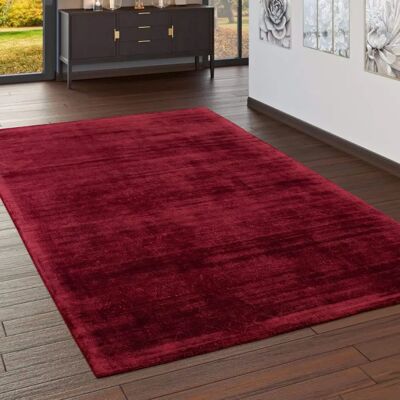 PACO HOME - Tappeto in viscosa fatto a mano 80x150cm - Rosso - Tappeto PACO HOME - Tappeto in viscosa fatto a mano 80x150cm - Rosso - Tappeto
