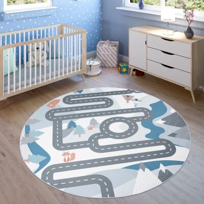 Tappeto per bambini PACO HOME Bino 574 - Tappeto rotondo strada Tappeto per bambini PACO HOME Bino 574 - Tappeto rotondo strada