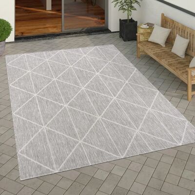 Tappeto esterno geometrico grigio Paco Home 80x250cm Tappeto esterno geometrico grigio Paco Home 80x250cm