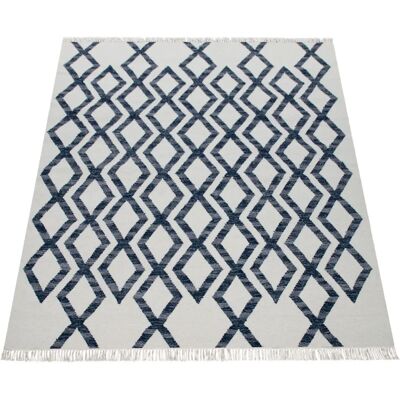 Tappeto in lana PACO HOME Kenitra 502 - Motivo marocchino, Blu, Fatto a mano Tappeto in lana PACO HOME Kenitra 502 - Motivo marocchino, Blu, Fatto a mano