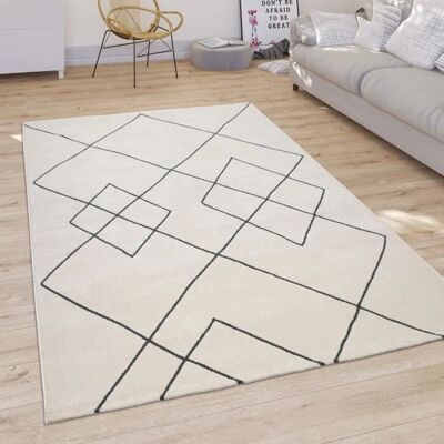 PACO HOME Alfombra Haral 785 - Decor escandinavo blanco de pelo corto PACO HOME Alfombra Haral 785 - Decor escandinavo blanco de pelo corto