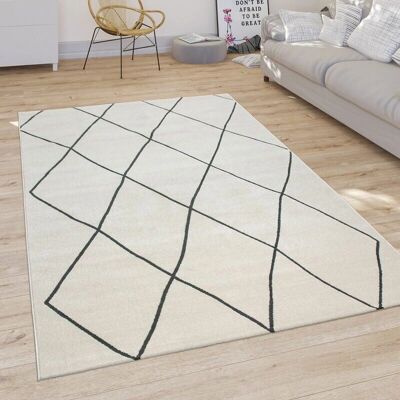 Paco Home Weiß skandinavischer Diamant-Design Teppich - 80x150 cm Paco Home Weiß skandinavischer Diamant-Design Teppich - 80x150 cm