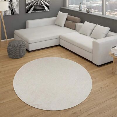 PACO HOME Porto 890 Teppich - Beige (Creme) Rund 120cm Kurzflor Modern PACO HOME Porto 890 Teppich - Beige (Creme) Rund 120cm Kurzflor Modern