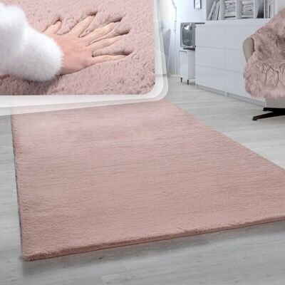 PACO HOME Kaninchen 780 - Pink Hochflor-Teppich für Wohnzimmer PACO HOME Kaninchen 780 - Pink Hochflor-Teppich für Wohnzimmer