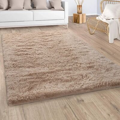 PACO HOME Silky 591 - Tappeto Beige Morbido - 140x200cm PACO HOME Silky 591 - Tappeto Beige Morbido - 140x200cm