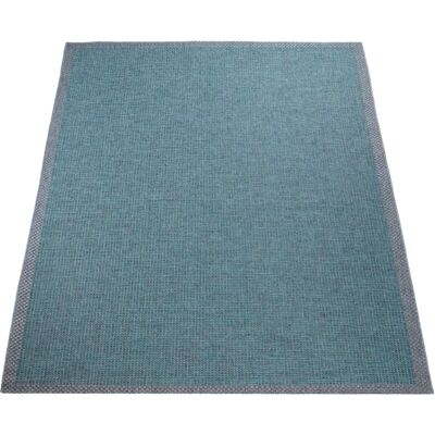 Alfombra Exterior Interior Balcón Terraza - Diseño Ribetes Turquesa - 160cm Alfombra Exterior Interior Balcón Terraza - Diseño Ribetes Turquesa - 160cm