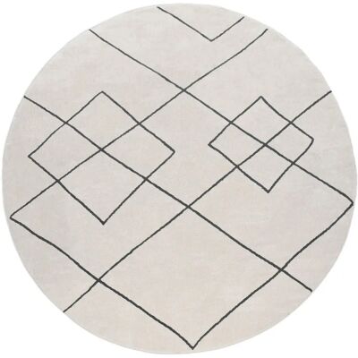 PACO HOME Tappeto Haral 785 - Motivo a rombi, 120cm, Bianco, Pelo corto PACO HOME Tappeto Haral 785 - Motivo a rombi, 120cm, Bianco, Pelo corto