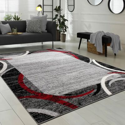 PACO HOME Sinai 059 alfombra roja moderna, fácil de mantener, apta para calefacción por suelo radiante PACO HOME Sinai 059 alfombra roja moderna, fácil de mantener, apta para calefacción por suelo radiante