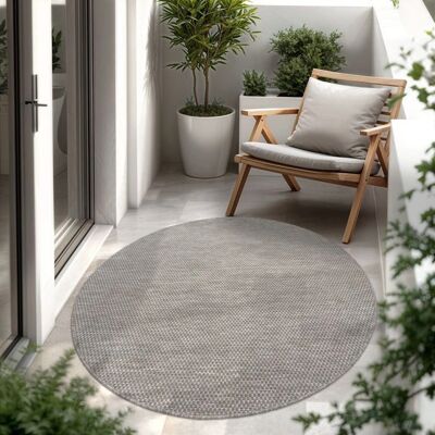 Paco Home - Tapis Extérieur Balcon - Mélange Gris - Rond 80 cm - Publicité Paco Home - Tapis Extérieur Balcon - Mélange Gris - Rond 80 cm - Publicité