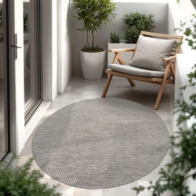 Paco Home Tapis Rond Gris Intérieur-Extérieur - Publicité Paco Home Tapis Rond Gris Intérieur-Extérieur - Publicité