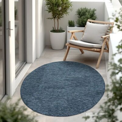 Tappeto Blu 80cm Tondo Interno Esterno Paco Home Tappeto Blu 80cm Tondo Interno Esterno Paco Home