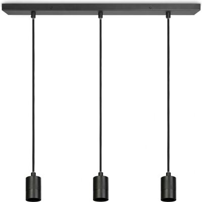 Paco Home Schwarze 3-teilige Moderne Deckenleuchte Paco Home Schwarze 3-teilige Moderne Deckenleuchte
