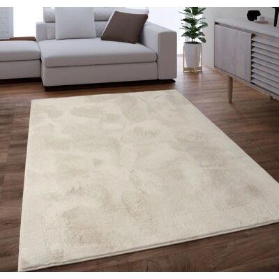 PACO HOME Kunstfell Soft 380 Beigefarbener Hochflor-Teppich PACO HOME Kunstfell Soft 380 Beigefarbener Hochflor-Teppich