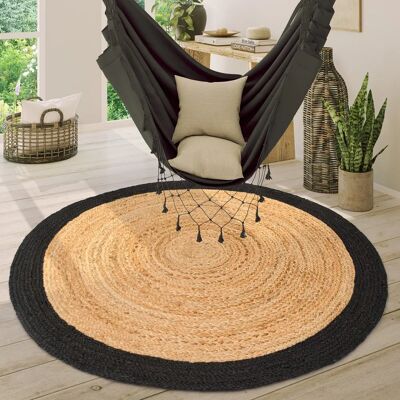 Alfombra de yute PACO HOME Viborg 594 - Redonda 200cm Natural y Moderna Alfombra de yute PACO HOME Viborg 594 - Redonda 200cm Natural y Moderna