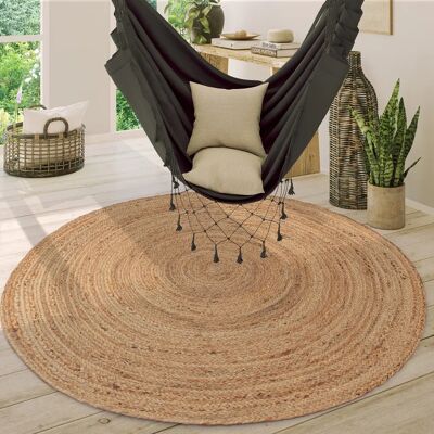 Paco Home - Alfombra de yute redonda natural 100cm - Alfombras Paco Home - Alfombra de yute redonda natural 100cm - Alfombras