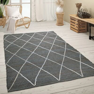 Tappeto Skive 685 - Juta - Motivo Geometrico - 60x100cm Tappeto Skive 685 - Juta - Motivo Geometrico - 60x100cm