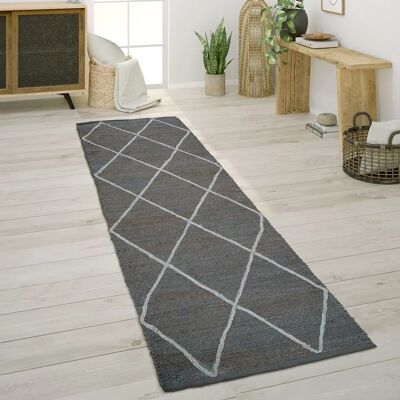 PACO HOME Skive 685 - Tappeto di iuta con rombi - 80x250cm PACO HOME Skive 685 - Tappeto di iuta con rombi - 80x250cm