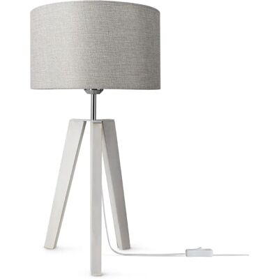 PACO HOME Canvas uni Color Vintage Tripod Lampe - Tisch/Stehlampe PACO HOME Canvas uni Color Vintage Tripod Lampe - Tisch/Stehlampe