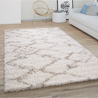 Paco Home Langflor-Shaggy-Teppich - Skandinavisches Diamantdesign - Teppich Paco Home Langflor-Shaggy-Teppich - Skandinavisches Diamantdesign - Teppich